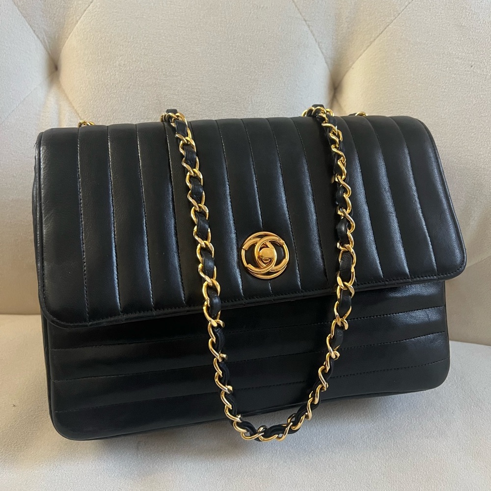 Chanel mademoiselle Lambskin 24k Gold Plated hardware Flap - Picture 3 of 14